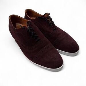 Allen Edmonds Strand Burgundy‎ Suede Leather Oxford Sneakers Shoes Mens 12 D
